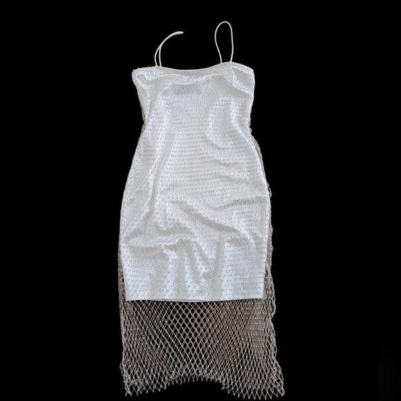 BEAR DANCE Mini Dress With Mesh Rhinestone Size Small - Picture 2 of 6